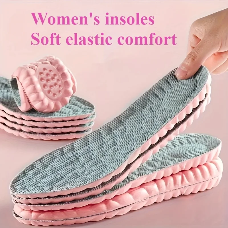 1 par de plantillas suaves, elásticas y cómodas para mujer, adecuadas para calzado deportivo y calzado casual.