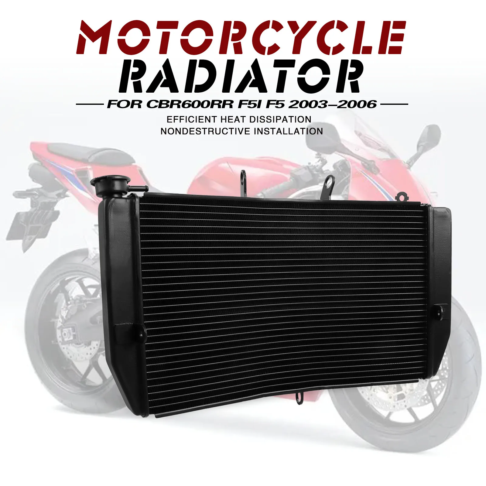 

Motorcycle CNC Engine Radiator For Honda CBR600RR CBR600 RR F5I CBR 600 RR F5 2003 2004 2005 2006 Cooling Cover Water Tank