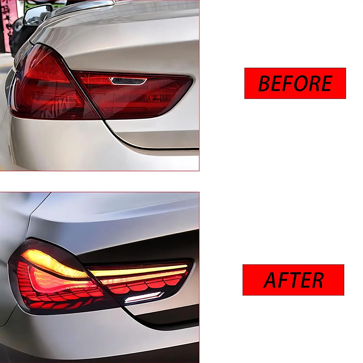 سيندار 2 قطعة LED أضواء خلفية خلفية لسيارات BMW 6-Series F06 F12 F13 2010-2017 ث/الرسوم المتحركة DRL #4