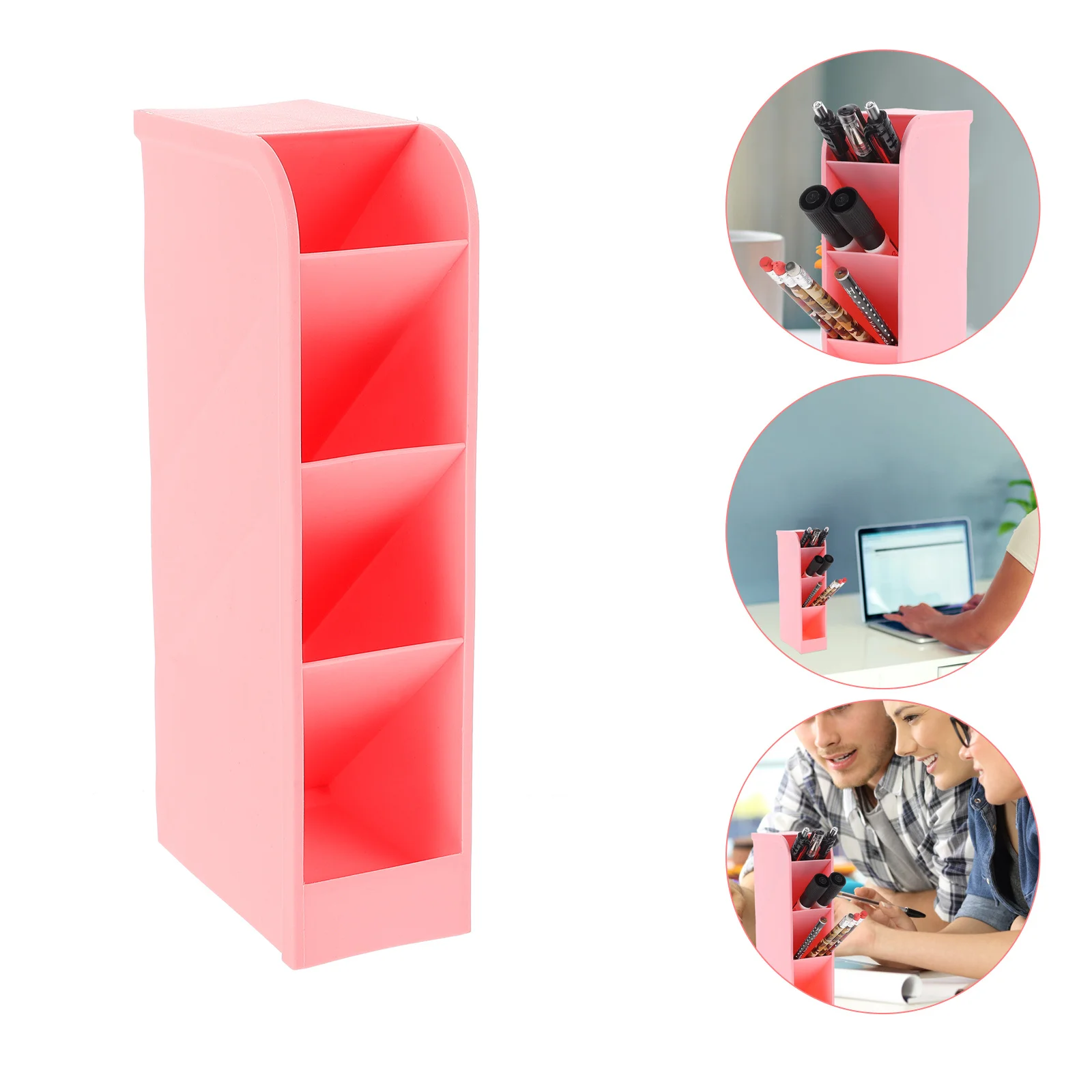 

2Pcs Inclined Multi-Layer Pen Holder Desktop Organizer Storage Box Pen Container Stationery Office Accessories