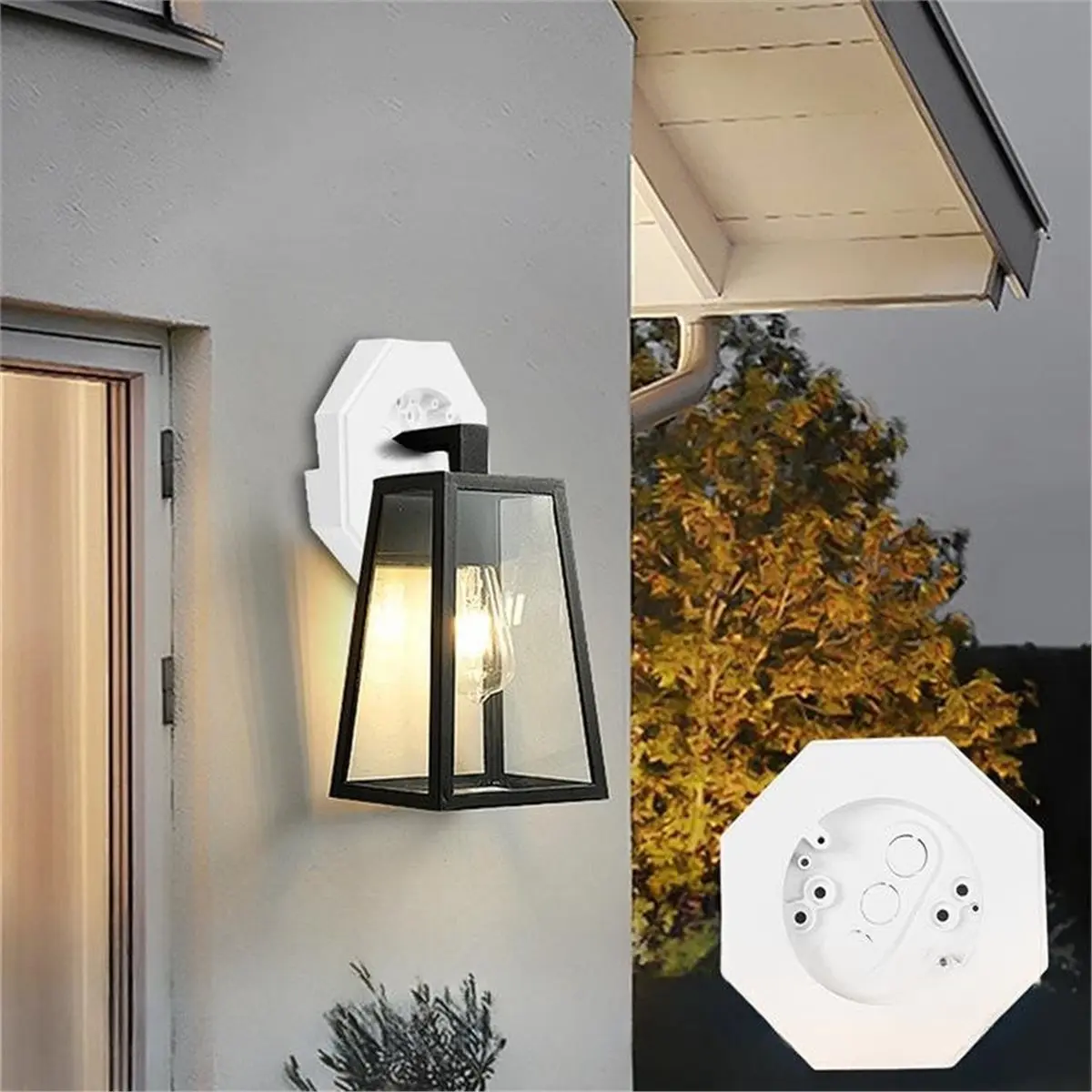 newA10R 4 Pcs Mounting Blocks Kit Octagon Wall Plate for Outdoor Light or Camera, Fits 1/2 Inch Lap Height Siding