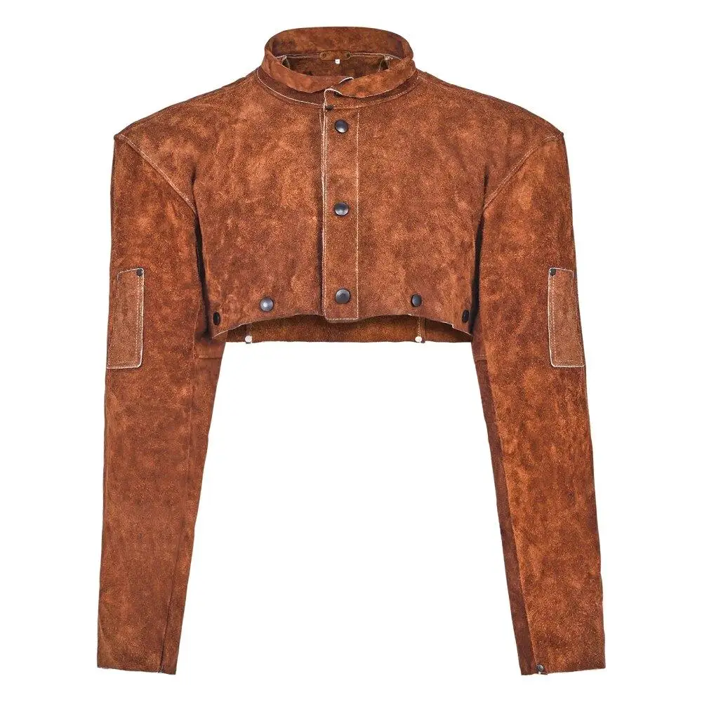 

Leather Welding Cape Sleeve Heavy Duty Flame Resistant M Size Protective Gear for Welding Safety Work