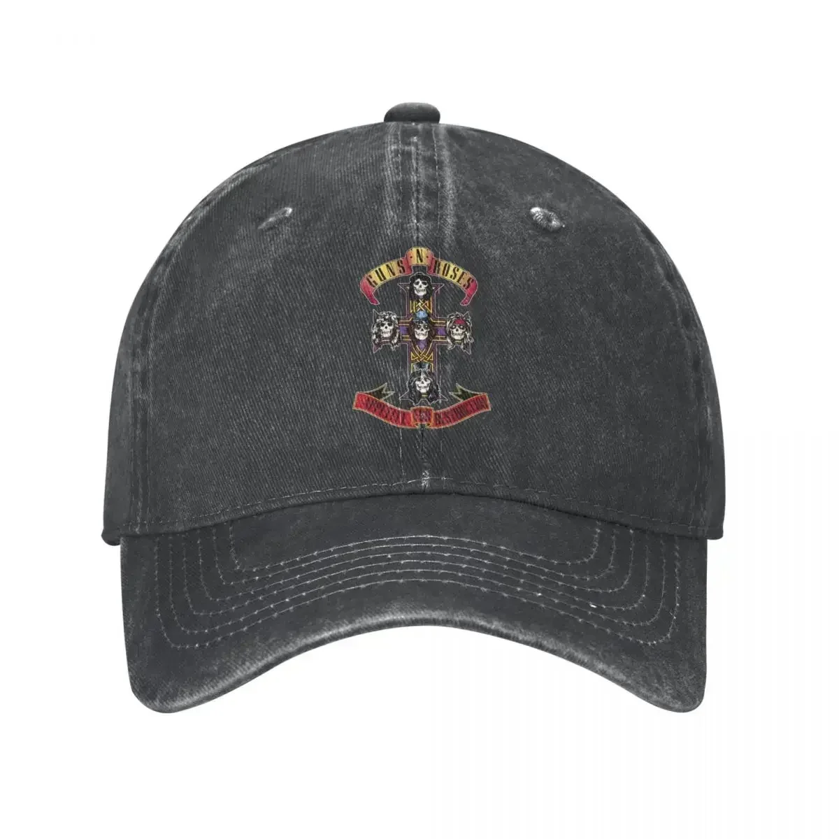 

Guns N Rose GNR Logo Unisex Baseball Cap Steampunk Music Distressed Denim Washed Caps Hat Fashion Running Gift Snapback Cap