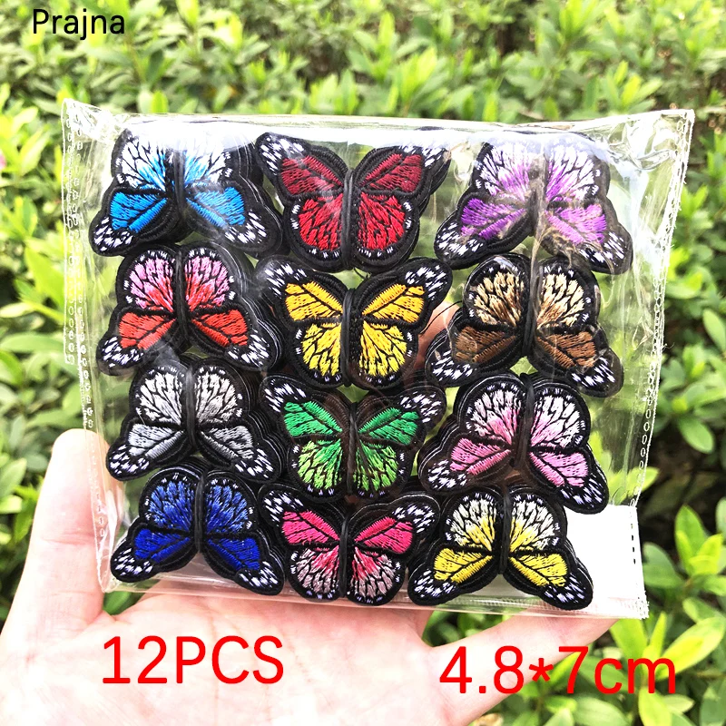 12 Color Butterfly Embroidery Patch Iron On Patches On Clothes Sweater Skirt Clothing Decoration Hat Backpack Sew Patch Badges