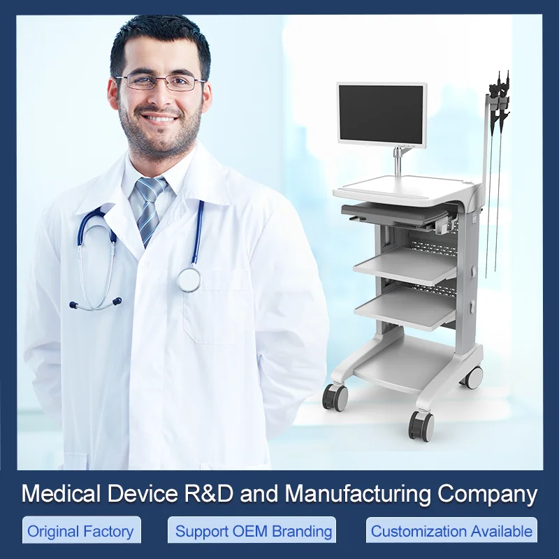 Hospital special equipment trolley, thickened metal structure, stable and durable medical instrument cart - view 2