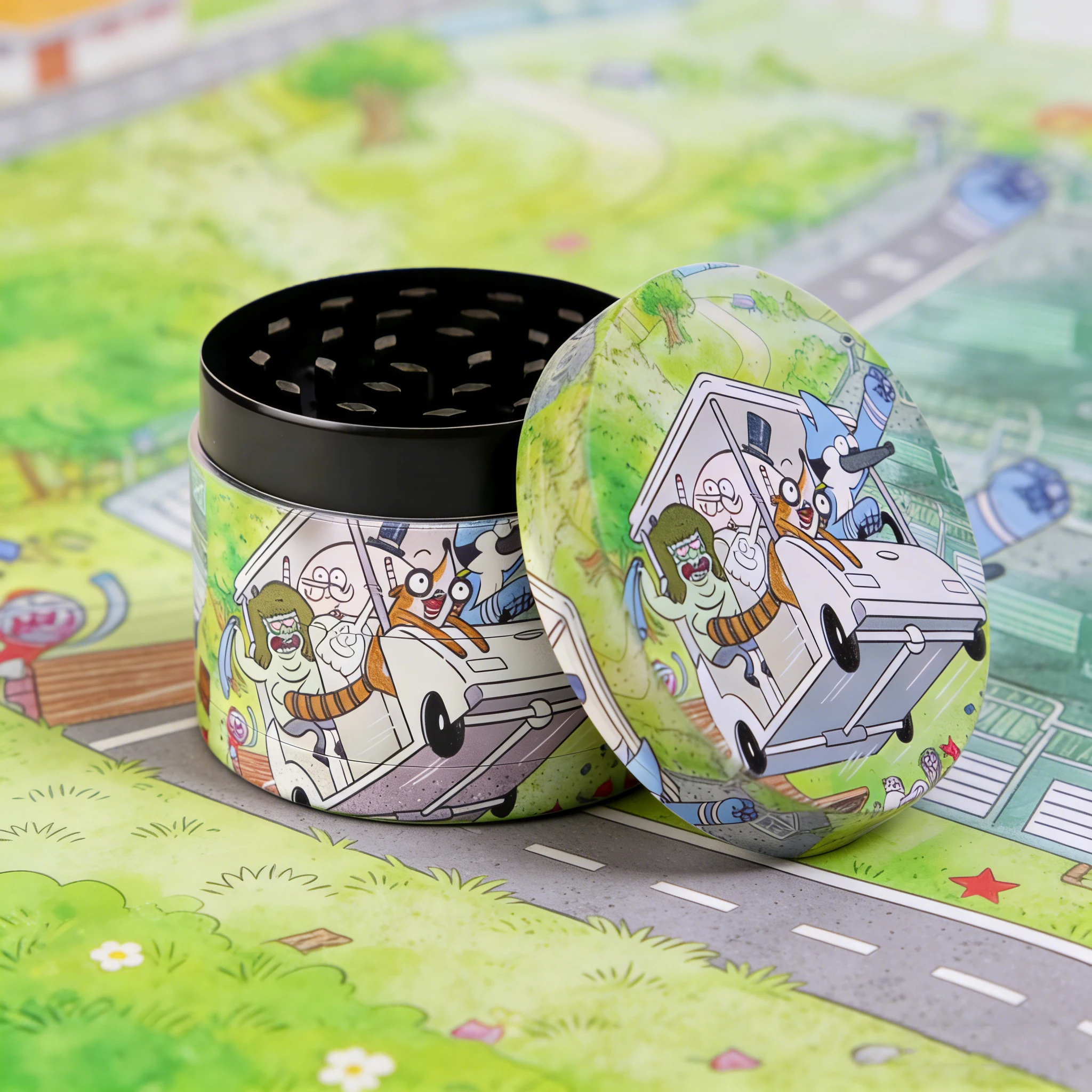 

Металлическая травяная мельница (гриндер) 2 дюйма/50 мм, 4-слойная, с дизайном «Птицы и друзья»