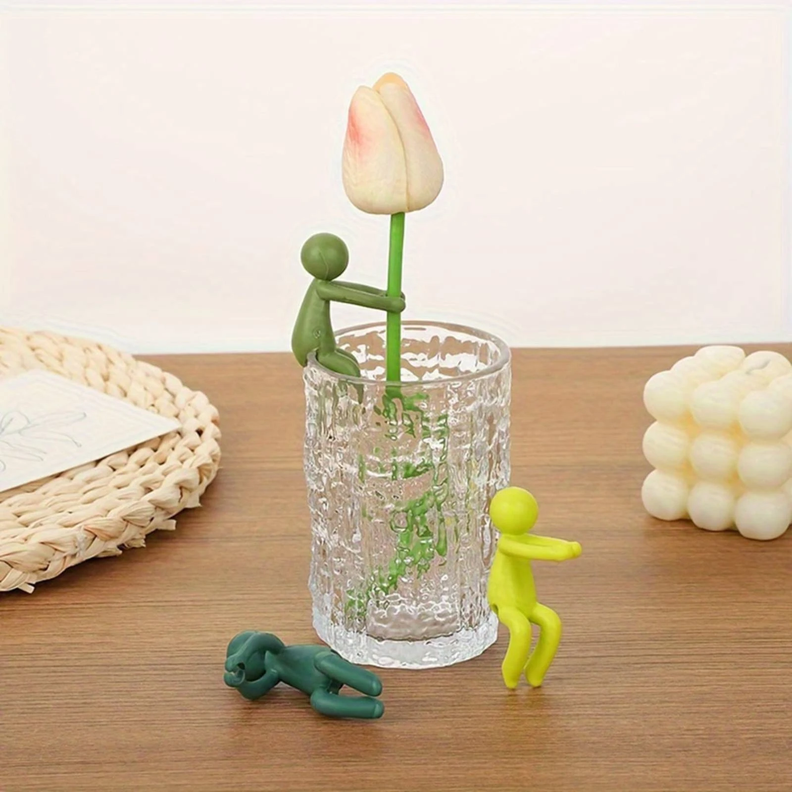 3 Pieces Little Man Plant Holder Hydroponics Suitable Pot Embracer Figurine Gardening Supply Multifunctional House Decoration