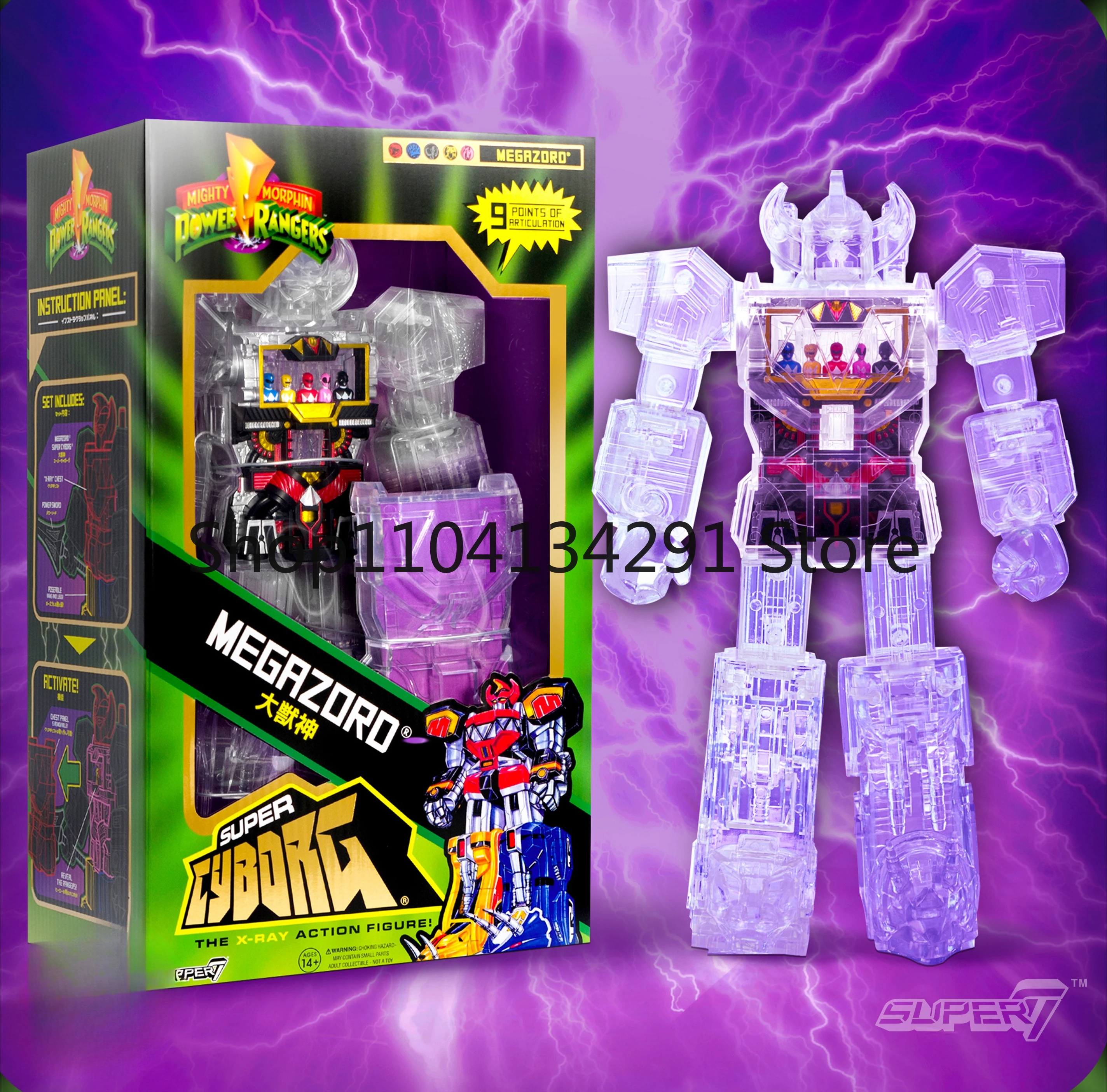 

Original Version in Stock Super7 Power Rangers Megazord Transparent Edition 11-Inch Birthday Gift Collectible Toy