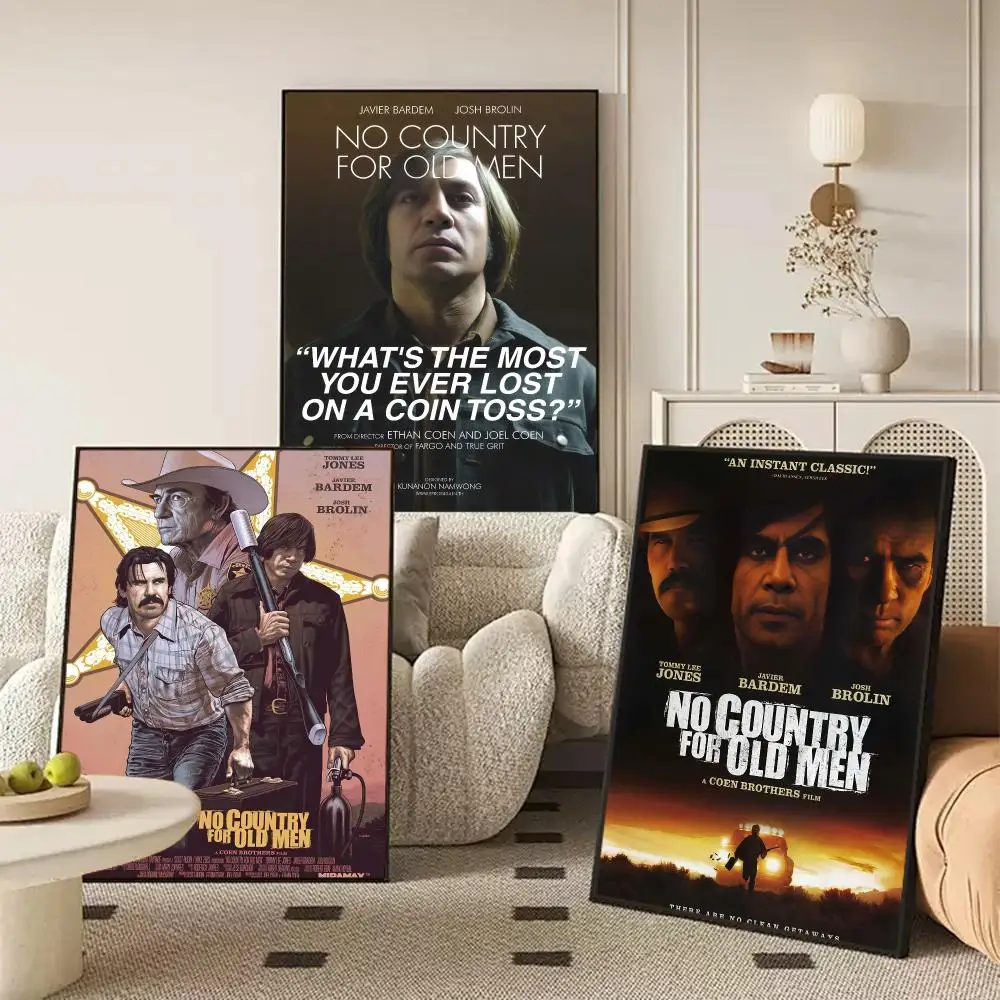 Movie No Country For Old Men Poster Self Adhesive Wall Stickers Removable Room Decor Aesthetic Space Murals Fancy Gift