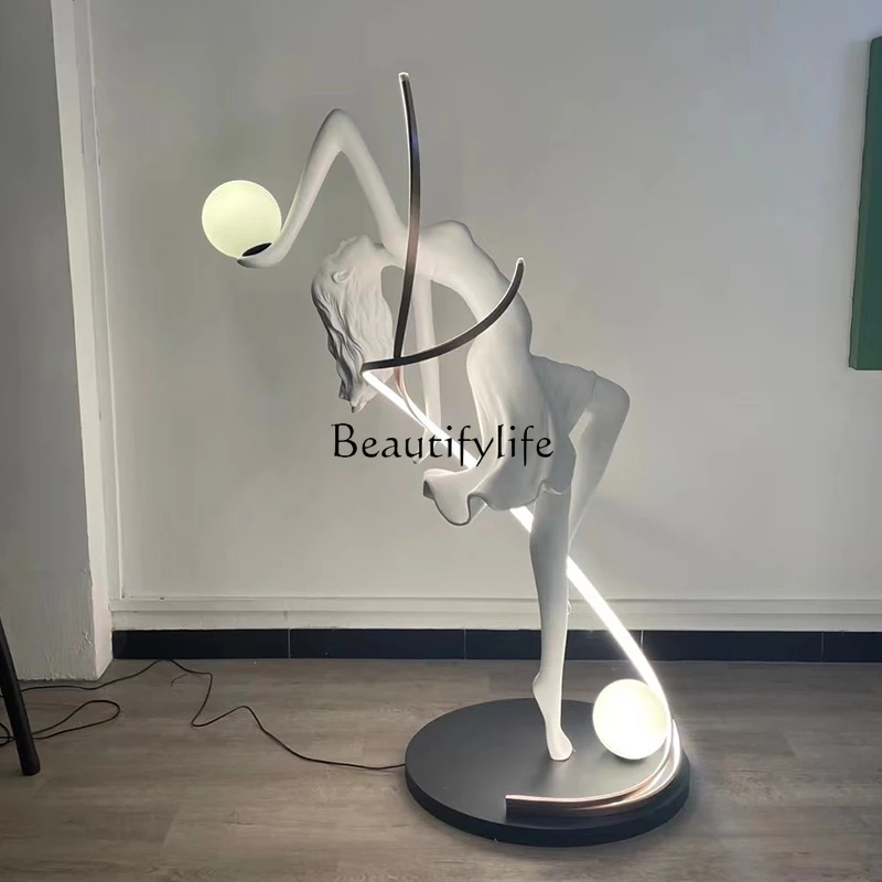 Nordic Exhibition Hall Sales Office Creative Human-Shaped Art Sculptured Ornaments Shopping Mall Living Room Floor Lamp