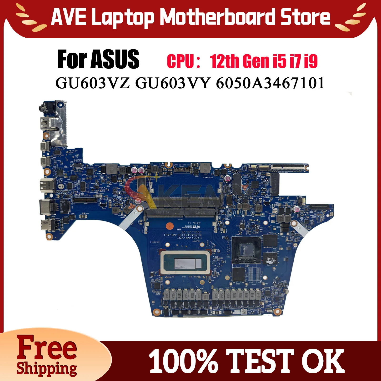 

6050A3467101 Laptop Motherboard For ASUS ROG Zephyrus M16 GU603VY GU603VX GU603V GU603VZ Mainboard With 12th Gen i5 i7 i9 fast