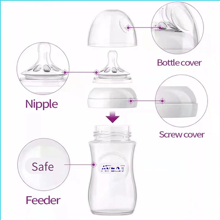 Food grade PP material anti bloating baby bottle, 150ML/250ML, baby\'s favorite imitation breast milk silicone nipple, BPA free,