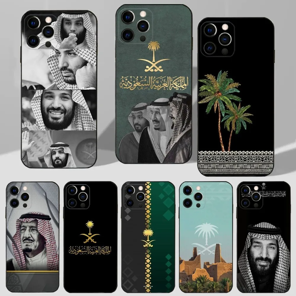 Kingdom Of Saudi Arabia Flag   Phone Case For iPhone15,14,13,12 Mini 11 Pro XR,X,XS,MAX 7,8 Plus Silicone Cover Soft Black