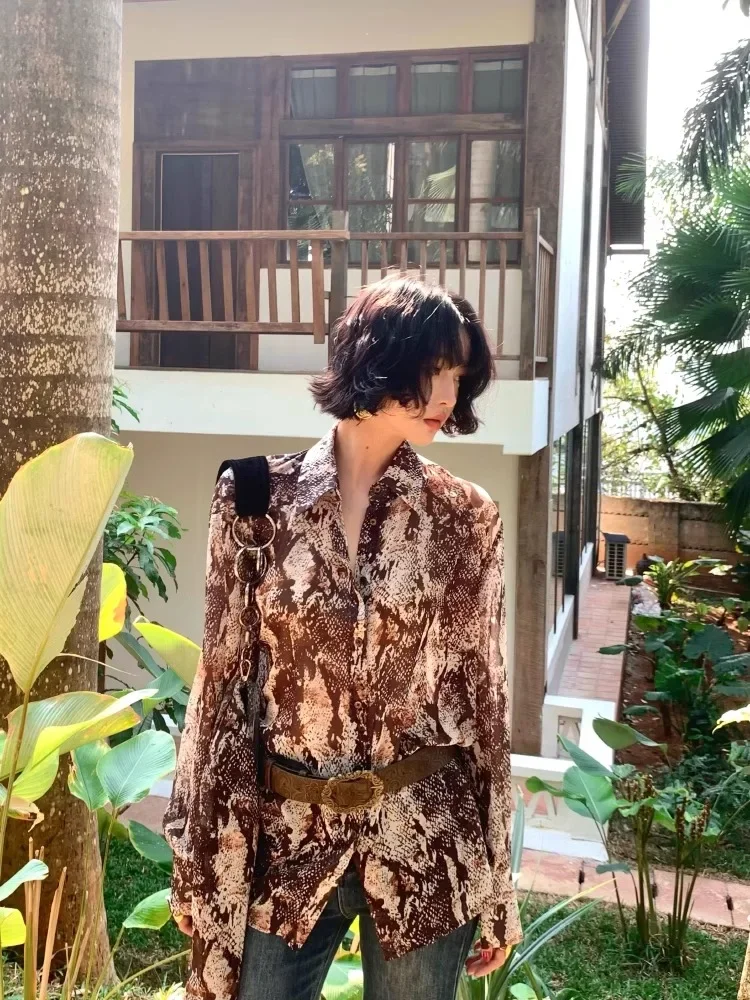 French Luxury Floral Print Shirt For Women's Spring And Summer High-End Design, Versatile And Fashionable Top