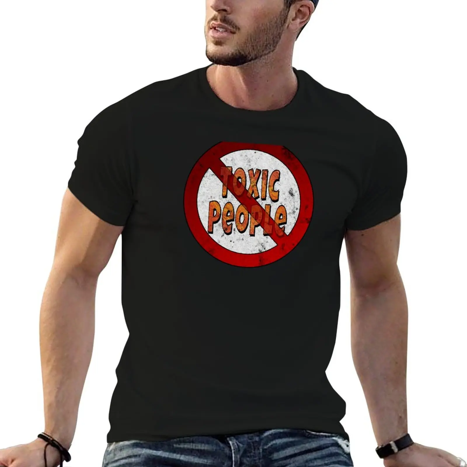 

no toxic people T-Shirt anime t shirts vintage t shirts blue archive mens t shirts pack