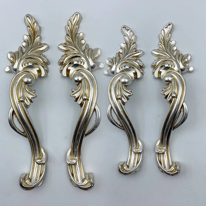 2PCS Shabby Chic Dresser Drawer Pulls Handles Antique Silver French Country Kitchen Cabinet Handle CC 96mm 128mm