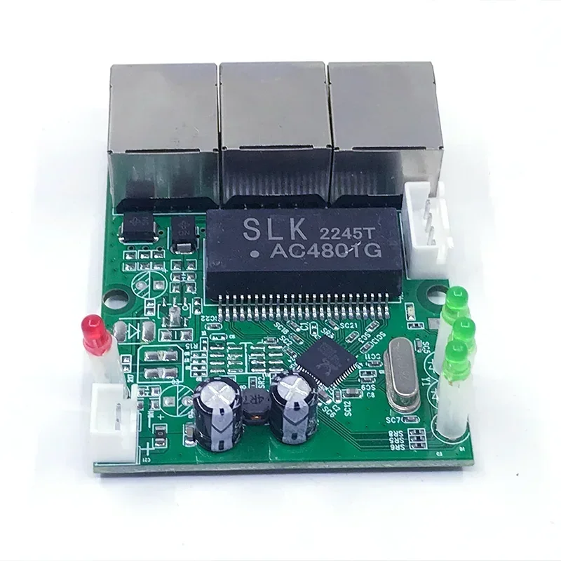 Mini PCBA 4 Poorten Industriële schakelaar module 10/100Mbps 5V 12V 15V 18V 24V Bliksembeveiliging 4KV Antistatische 4KV