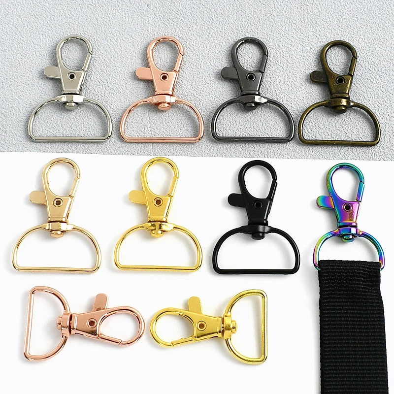 

10/20/50Pcs Metal Carabiner for Bag 20/25mm D Ring Swivel Lobster Buckle Webbing Strap Trigger Snap Hook Keychain Hanger Clips