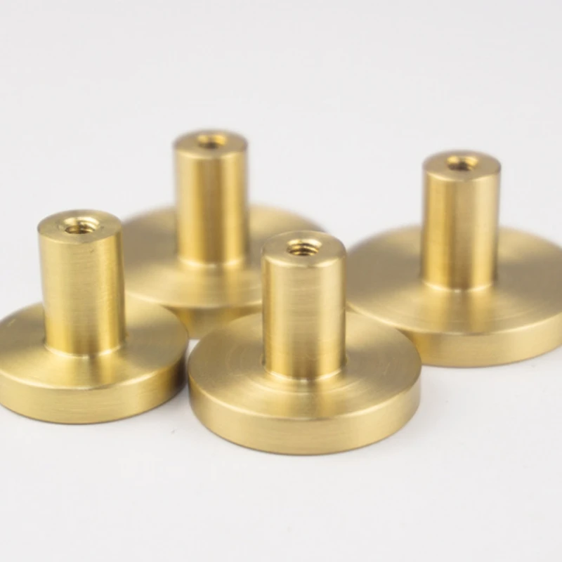 Brass Furniture Handles Design Cupboard Door Cabinet Knob Dresser Single Center Round Pure Copper Handle