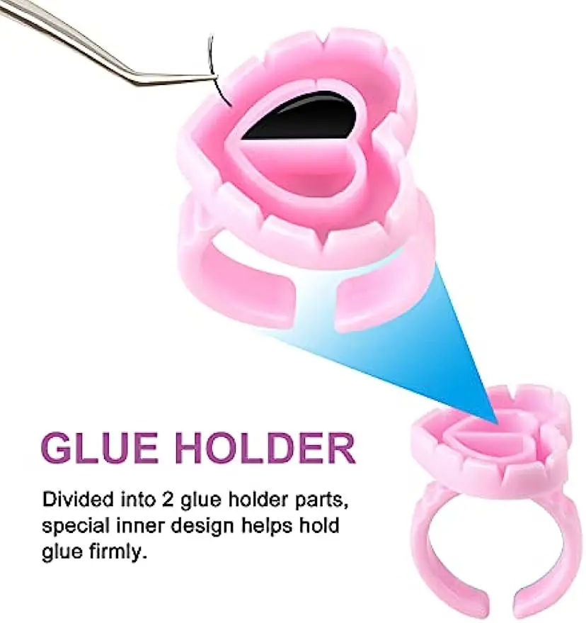 500 個卸売使い捨てまつげ接着剤ファンカップリングホルダーコンテナタトゥー顔料まつげエクステンションツールまつげ用品