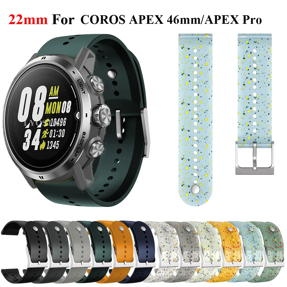 22MM Sport Silicone Watchbands For COROS APEX 46mm/APEX 2 Pro Wrist Straps For Oneplus Watch/LEMFO K22/Realme Watch S Wristband