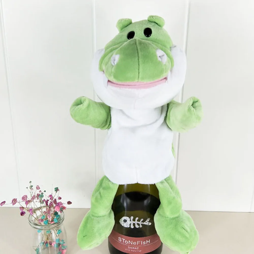 Presente de pelúcia macio boca de crocodilo verde brinquedo de pelúcia ativo fantoche de mão