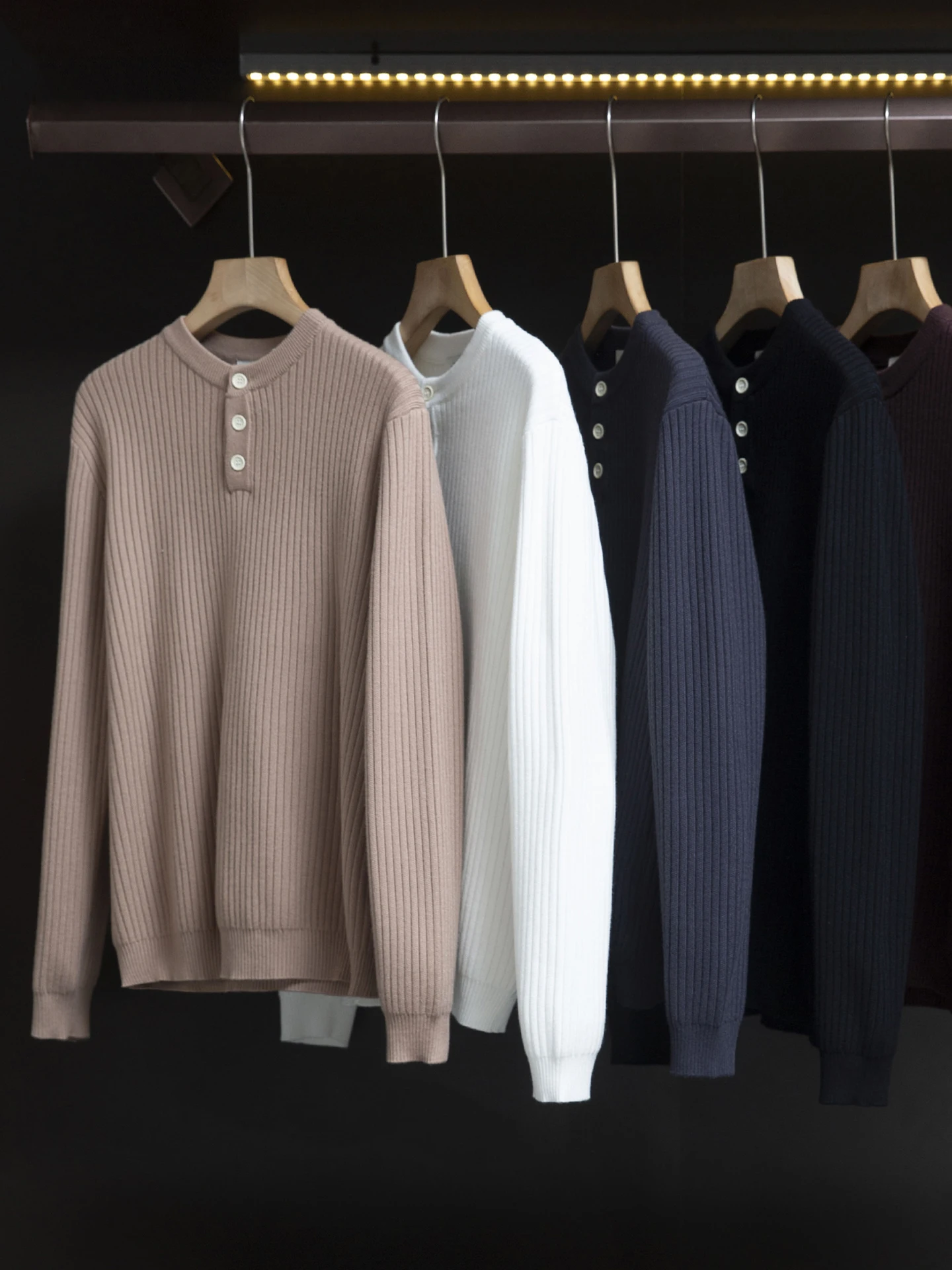 

Casual Simple Thiened round Ne Knitted Sweater Men's Base irt Autumn Winter Busin High End Henry Collar Versatile El...