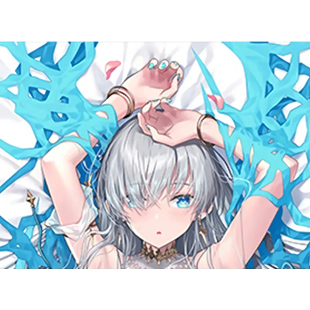 Anastasia Long Body Pillow Cover Silver Hair Anime Girl Print Bedroom Decor Cushion Slip Hidden Zipper