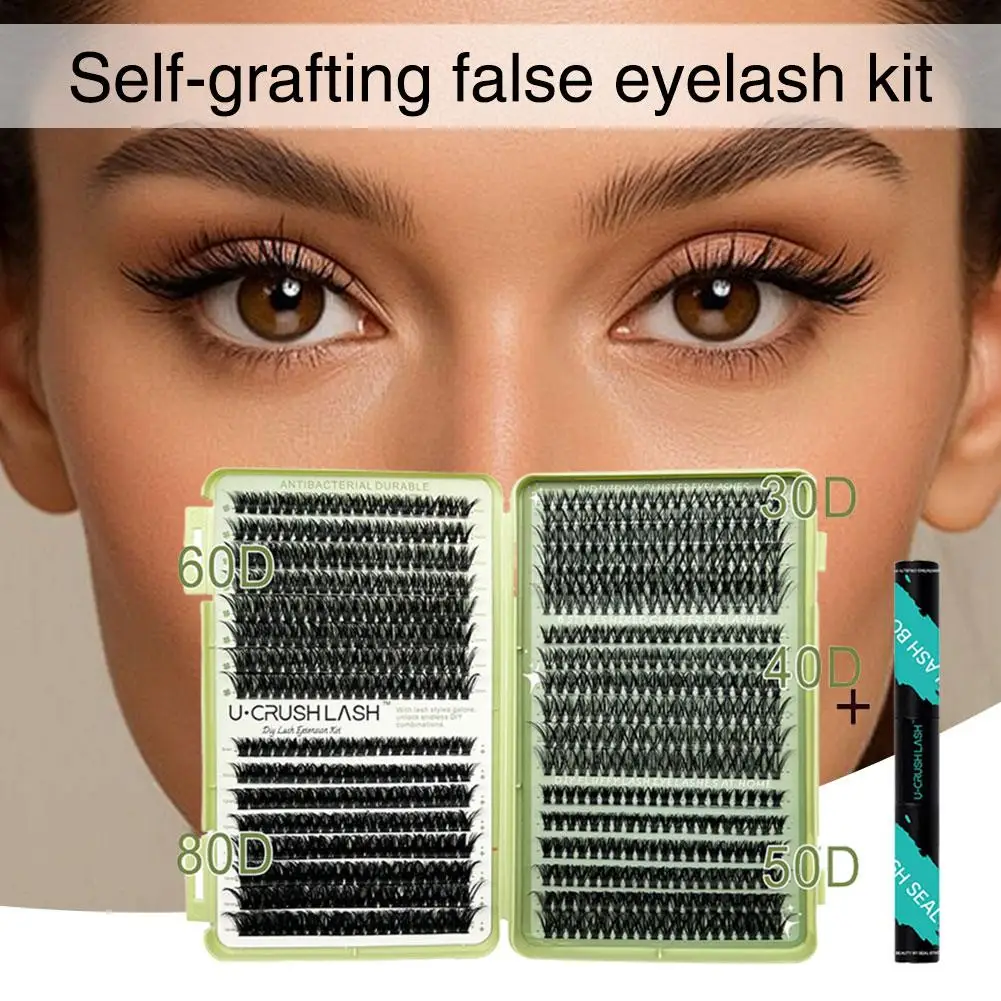 

4/5Types DIY False Eyelashes Set D-Curl 8-16mm Cluster Eyelash Book Natural Thick And Long Eyelashes With Glue Remover Tweezers