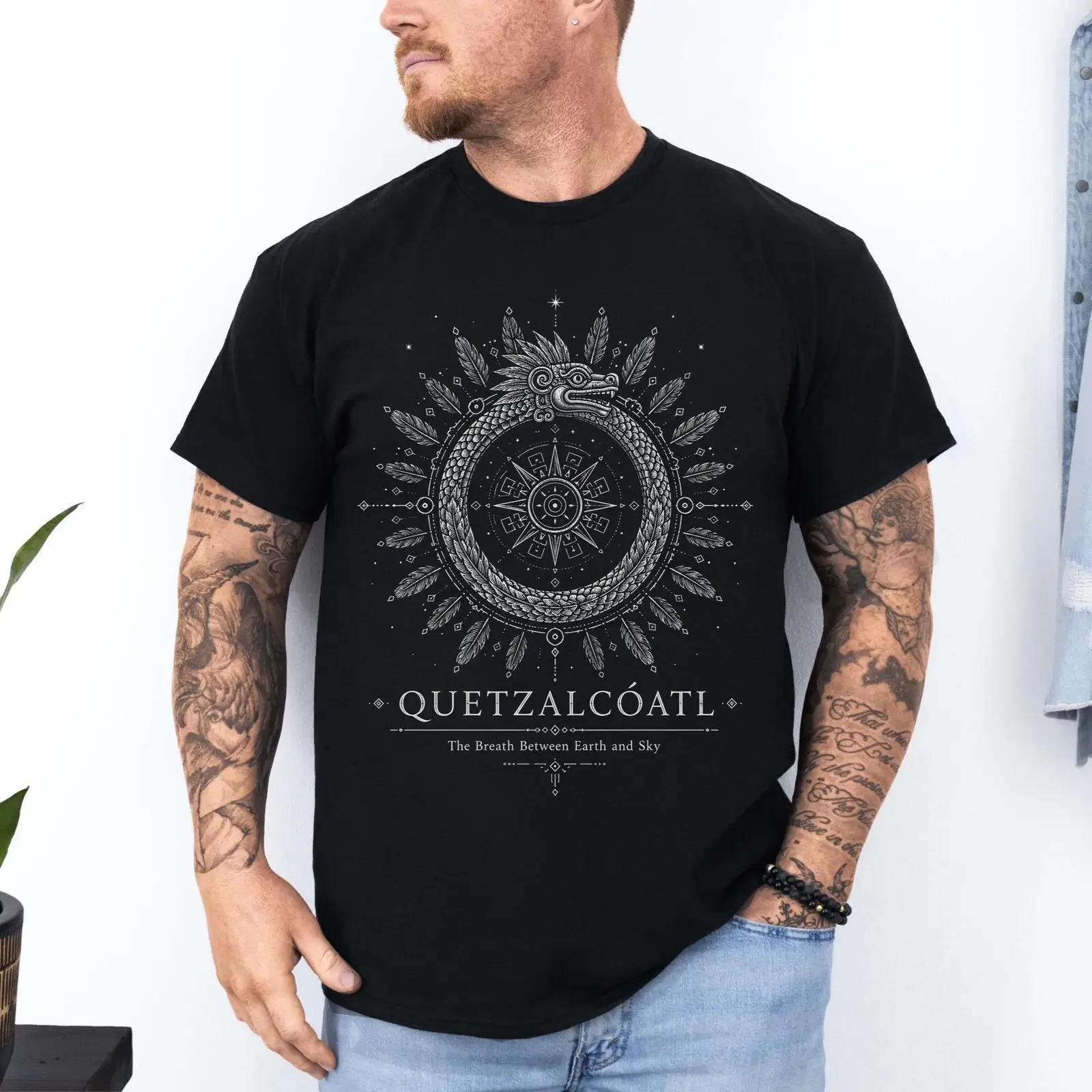 Quetzalcoatl Feathered SerpenT T Shirt Aztec God Mesoamerican Mythology Ancient Mexico  vintage Washed Versatile Stylish