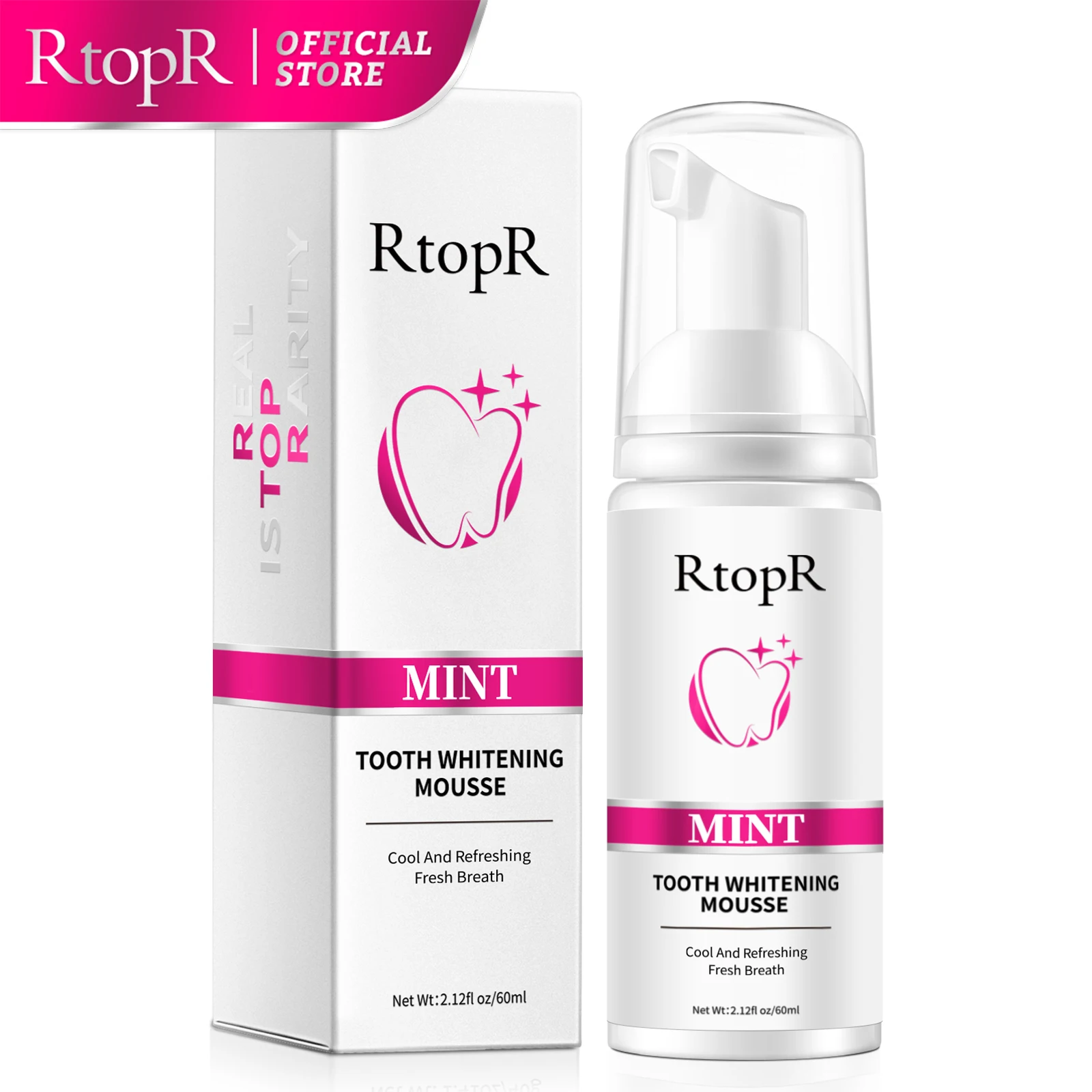 RtopR Teeth Whitening Mousse Removes Stains Cleans Teeth Whitening Teeth Oral Hygiene Mousse Toothpaste Whitens Removes Plaque