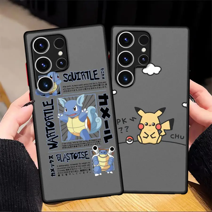 Poke-monS Cartoon Squirtle Phone Case for Samsung Galaxy S23 Ultra S20 S25 S24 S21 FE Note 20 10 S9 S22 Plus S8 Soft Cover 
