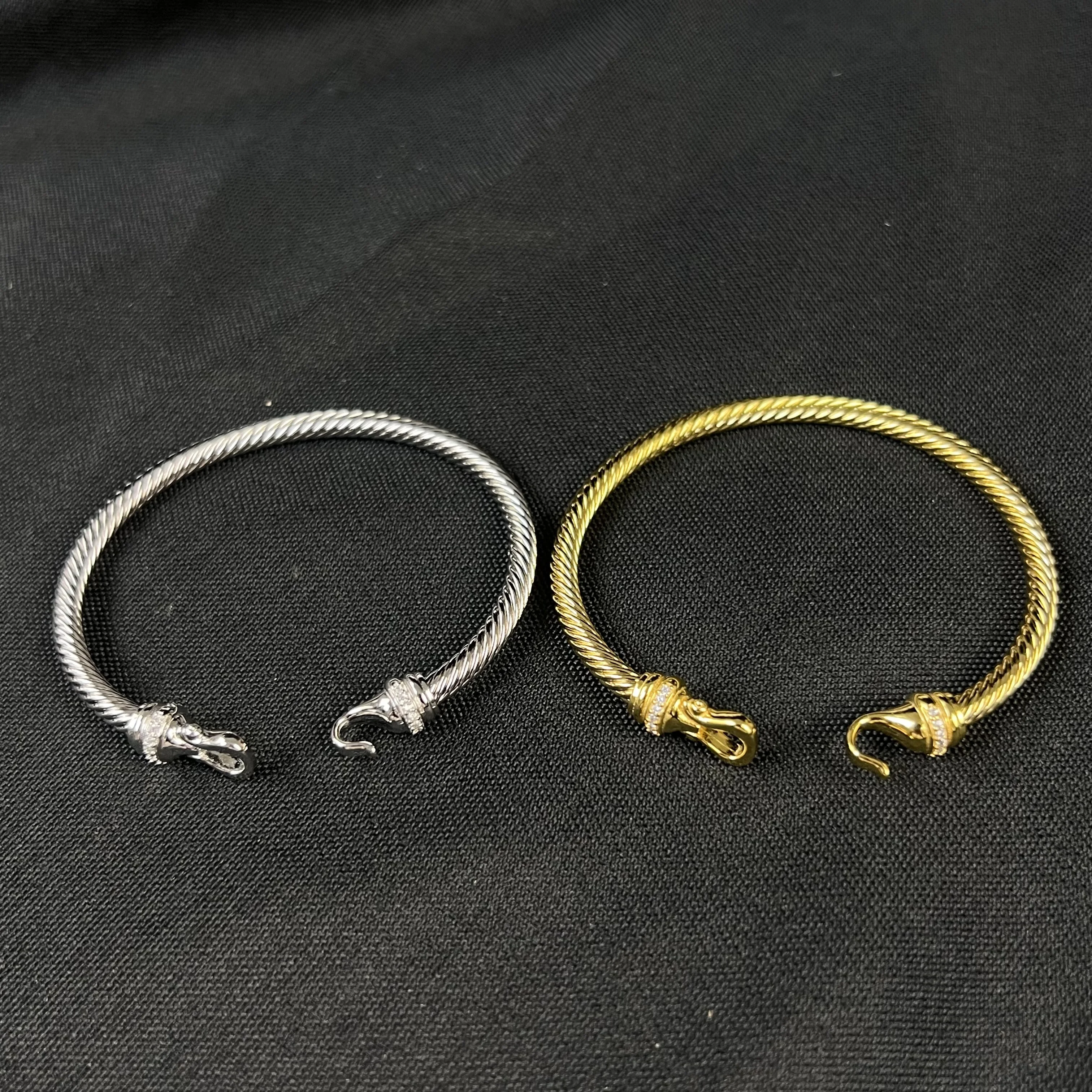 S925 فضة 2025 جديد 4 مللي متر الماس هوك سوار محايد موضة الاتجاه الرجعية الكلاسيكية شخصية فاخرة مجوهرات هدية #4