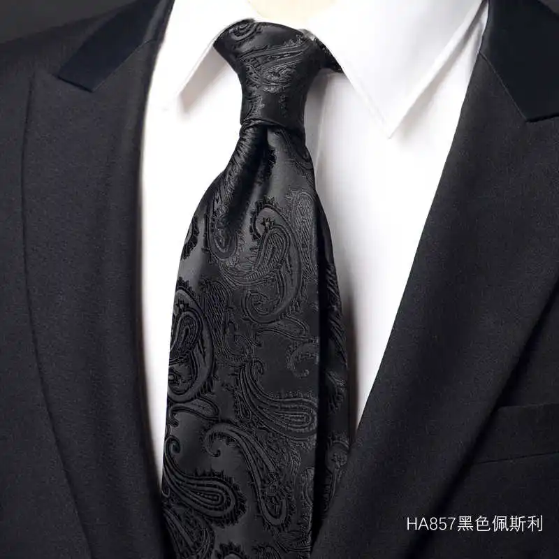 High Quality Red and Black Cashew Flower Tie For Men's Formal Attire Retro Style Business Banquet Handcrafted Knot 8cm Wide Tie