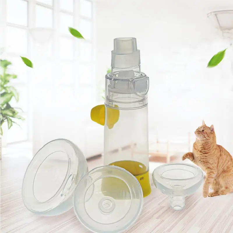 Aerosol Chamber Inhaler For Cats Dogs With Silicone Mask And Low Resistance Inhalation Valve Pet Asthma Inhaler Spacer Portable