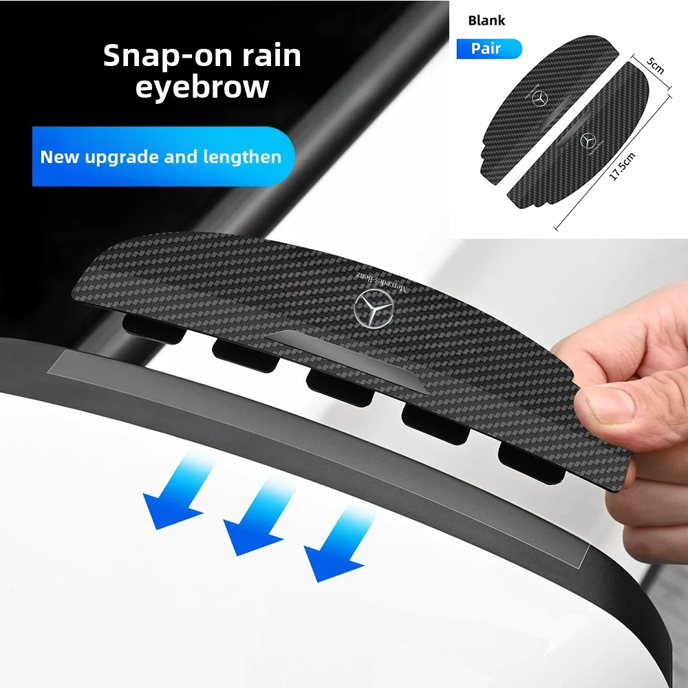 2Pcs Car Rearview Mirror Rain Eyebrow Shade Rainproof Cover Visor For Mercedes benz B R G Class GLK GLA C200 E200 C200L S400