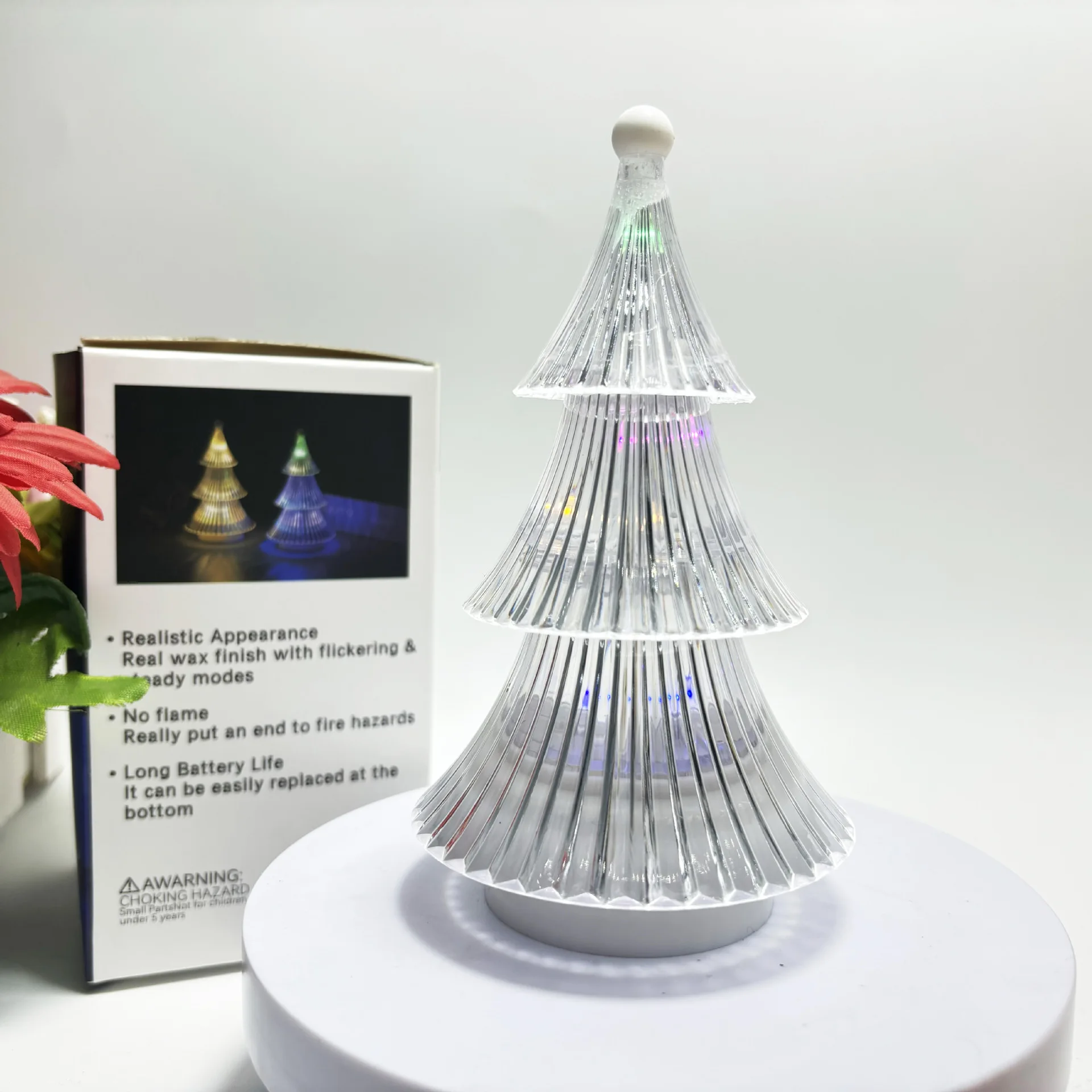 Christmas Atmosphere Small Night Lights Christmas Tree Decorations Led Lights Diamond Crystal Pagoda Night Lights