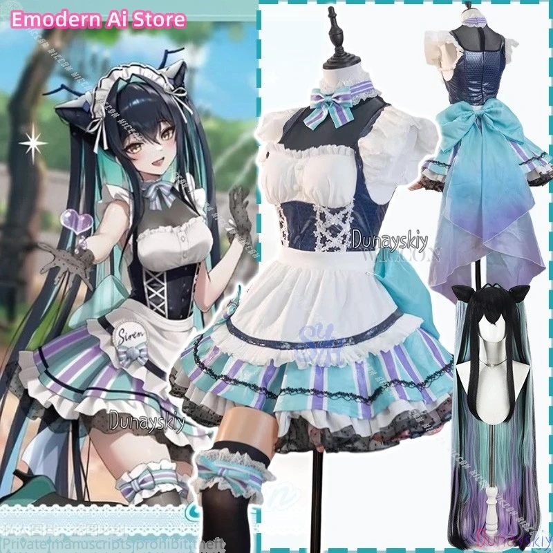 

Аниме-игра NIKKE Goddess Of Victory Косплей Old Talesコス Rosen Kawaii Coffee Shop Maid Lolita Lavender Lace Cake Юбка Хэллоуин