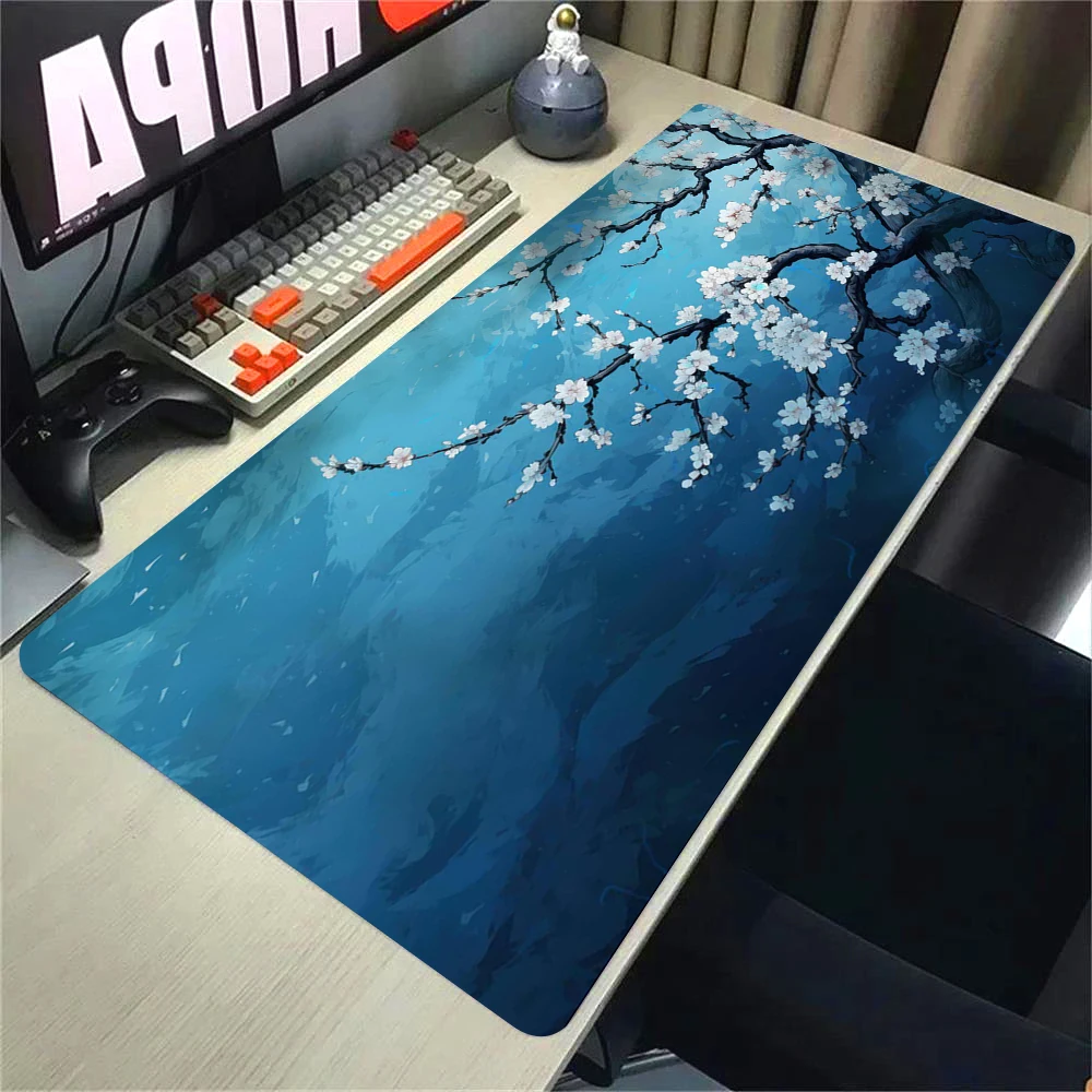 Alfombrilla de ratón con paisaje Sakura, alfombrilla grande para escritorio, accesorios para ordenador portátil, alfombrilla para ratón, alfombras de goma antideslizantes, alfombrilla para ratón Kawaii