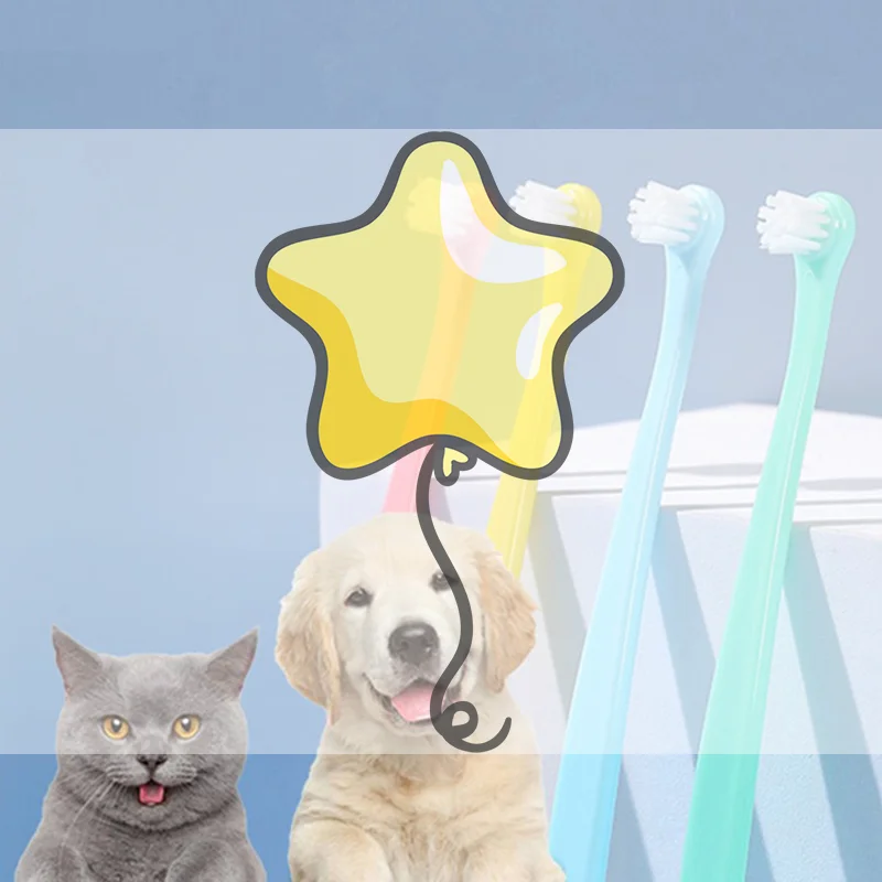 1pc Round/pointed Dog Toothbrush Dog Teeth Cleaning Small Head Brush For Dogs Teeth Mouth Tools Pet Grooming Cat Toothbrush