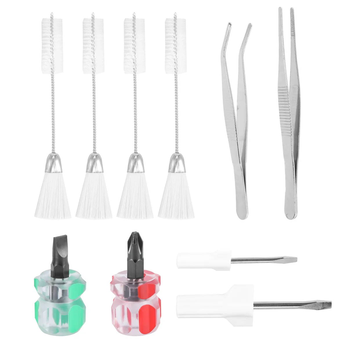 10Pcs Sewing Machine Cleaning Kit, Short Screwdriver, Flathead Cross Head Screwdrivers Sewing Machine Repair Tool