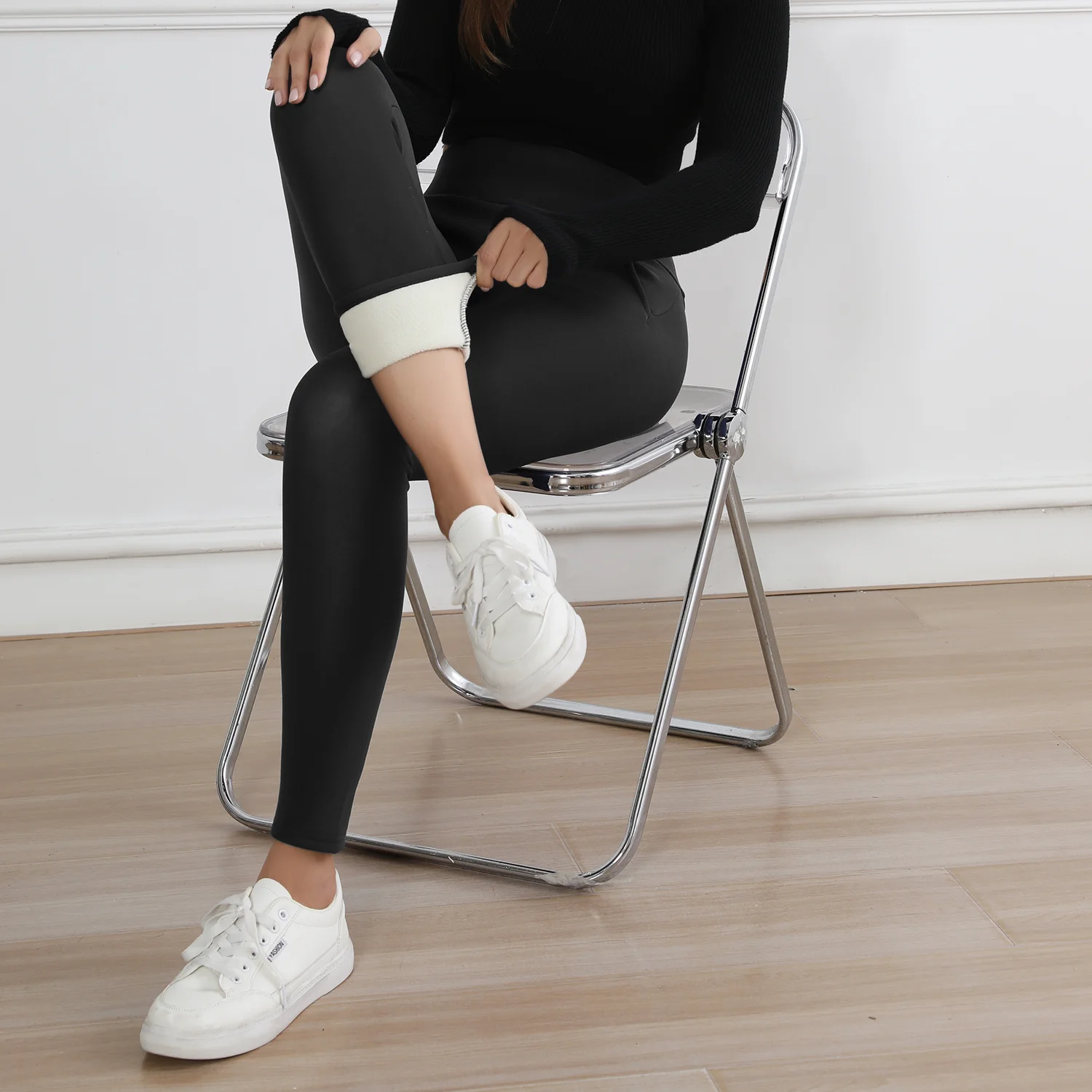 Pockets Winter Leggings Women Velvet Warm Pants Beautiful Outdoors Warm Classic Pockets  Leggings Women Fashion Casual