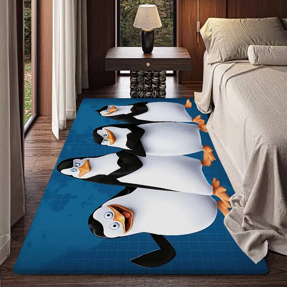 P-Penguins of Madagascar Floor Mat INS Style Soft Bedroom Floor House Laundry Room Mat Anti-skid Bedside Area Rugs