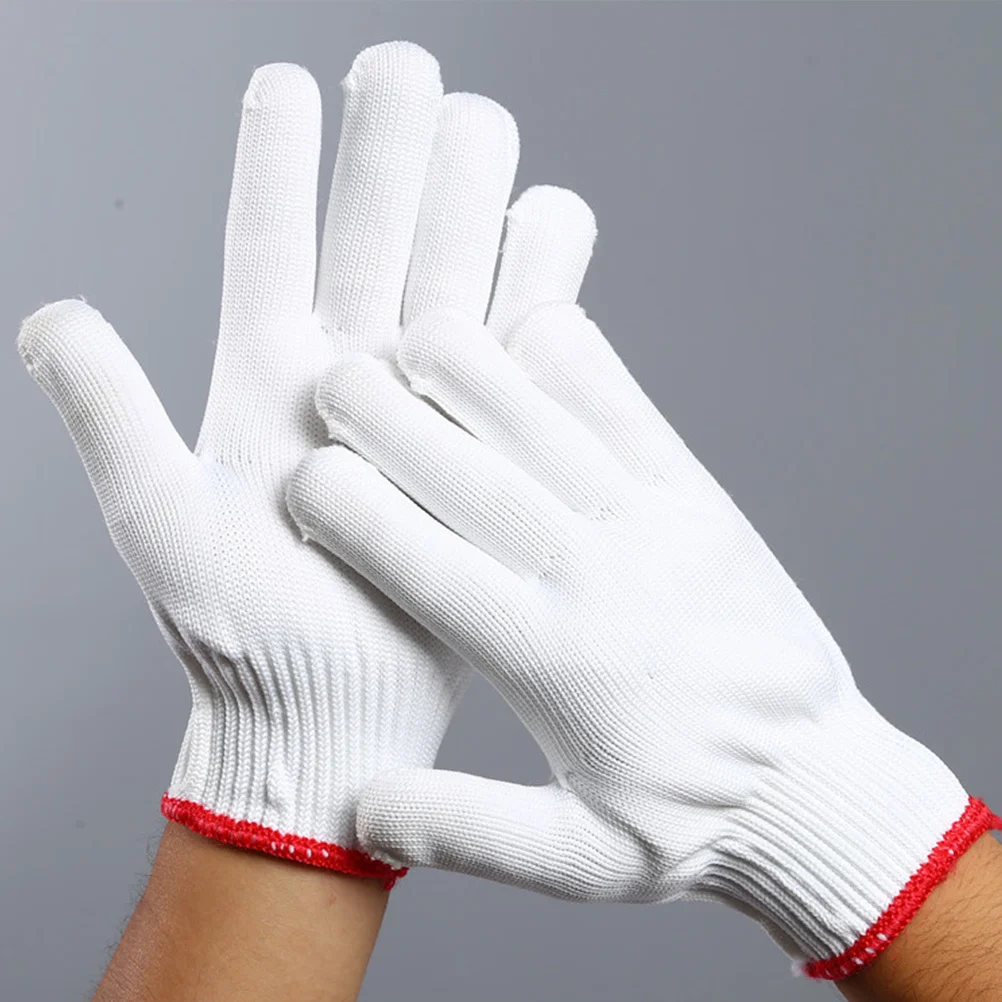 12Pairs سميكة القطن النايلون قفازات حماية العمل المضادة للانزلاق سلامة العمل البناء البستنة مستودع قفازات كهربائي