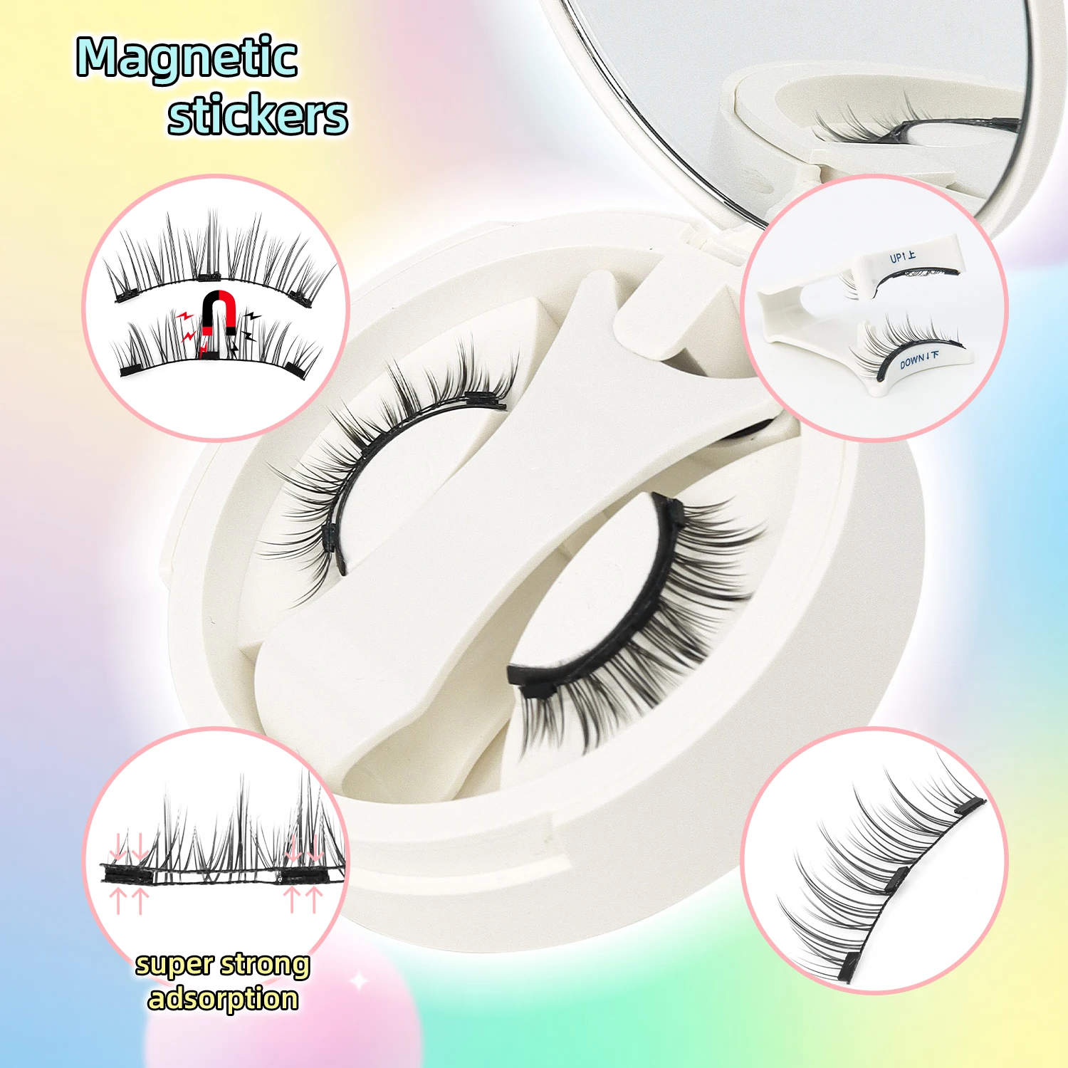 1 Pairs الرموش المغناطيسية ثلاثية الأبعاد اليدوية جلدة قابلة لإعادة الاستخدام الرموش الصناعية مجموعة الطبيعية طويلة وهمية رمش ماكياج الملقط أداة #4