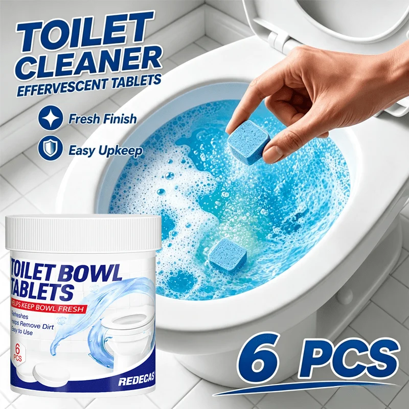 Toilet Effervescent Tablets. Dissolves Stains & Black Limescale, Removes Yellow Dirt and Odors for Daily Maintenance.