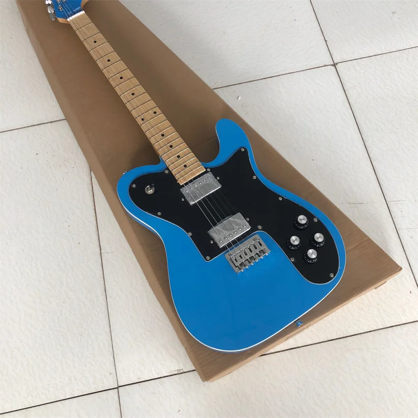 

Stock, electric guitar. Sky blue electric guitar, Korean hardware. Cattle bone string pillow, factory wholesale and retail, free