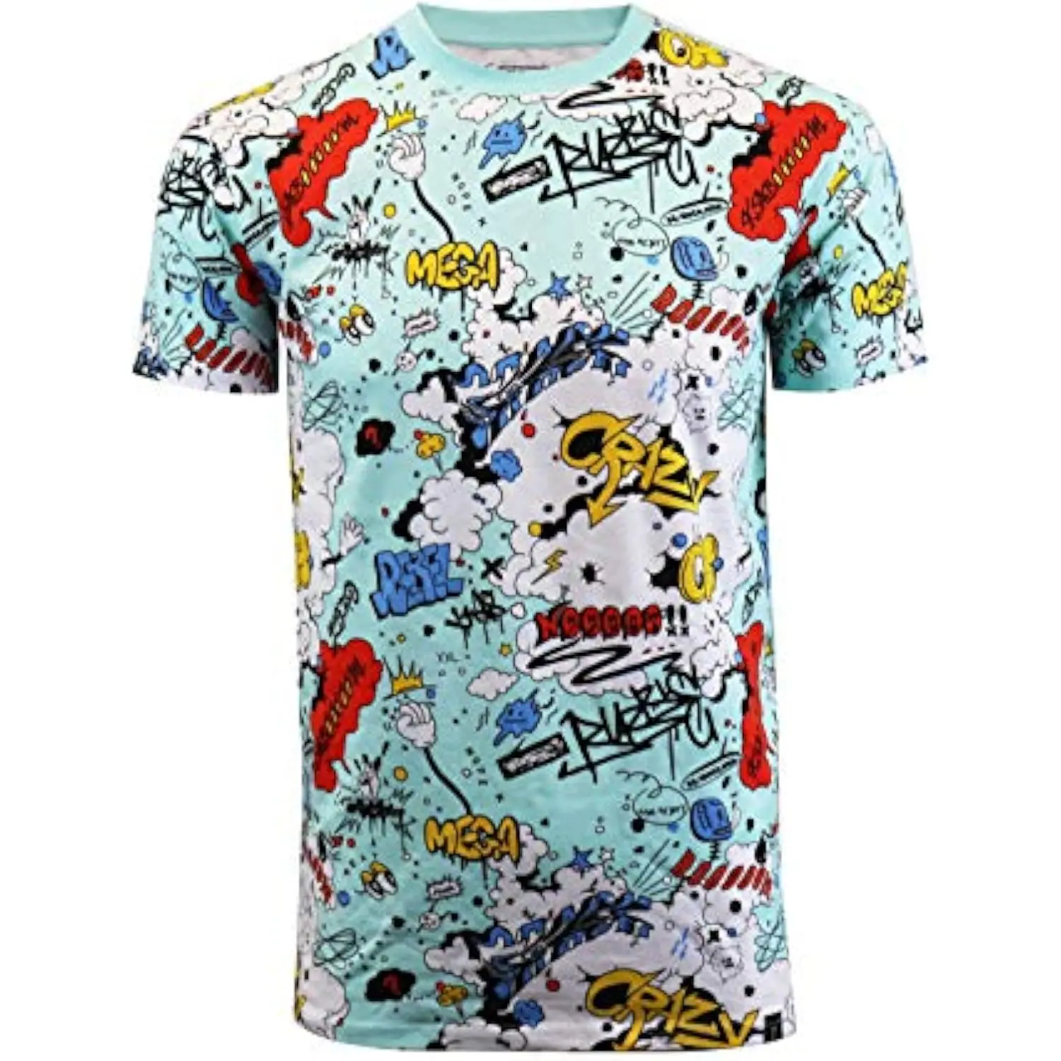 

SCREENSHOTBRAND Men's Hip Hop Urban T-shirt - New York Street Fashion Graffiti Animated Print T-shirt