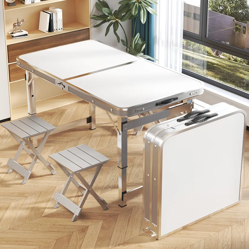 Aluminum Alloy Night Market Stall Small Table Portable Simple Stall Barbecue  Table and Chairs Outdoor Folding Table