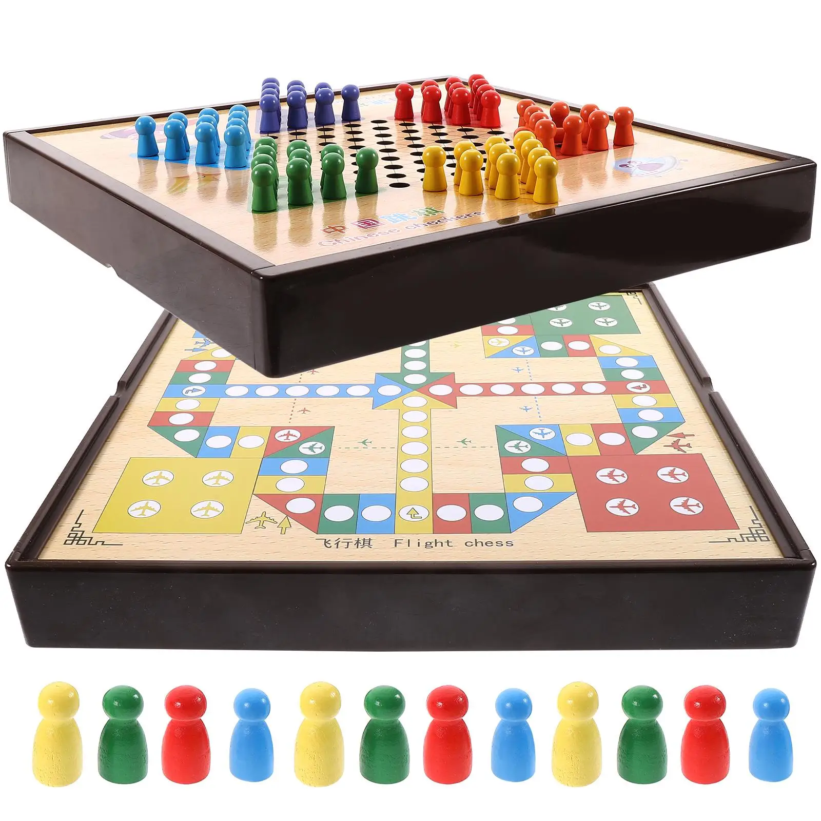 Jeu éducatif de dames tout-en-un, petite Table d'échecs, jeux cognitifs pratiques pour enfants et adultes, pour bureau, fête volante